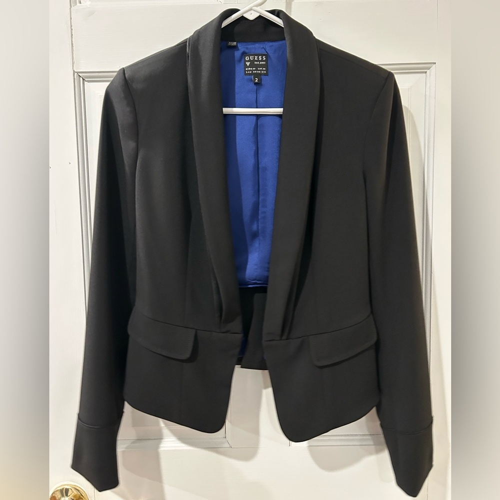 Guess Black Blazer with Blue Lining